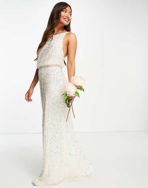 Asos sequin bridal outlet dress