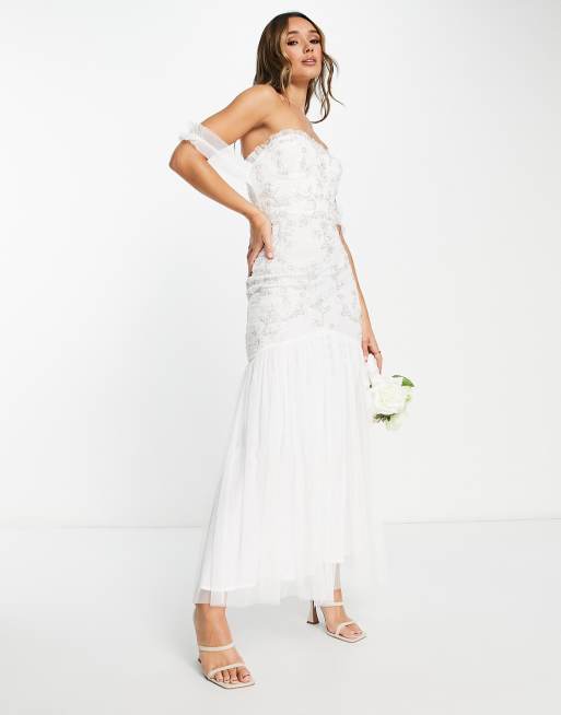 Maya bridal mermaid skirt maxi dress in ivory