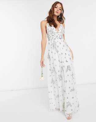 maya all over embellished maxi dress