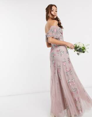 pink bardot maxi dress