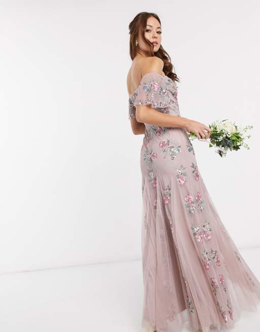 Maya embellished sale bardot maxi dress