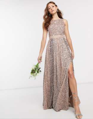 blush sequin dress