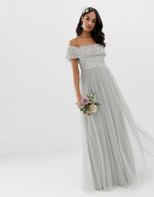maya silver sequin dress