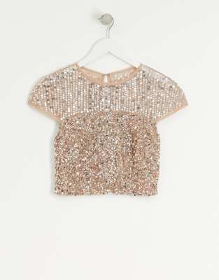 taupe sequin top