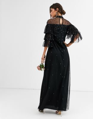 Maya Bridesmaid delicate sequin tulle 