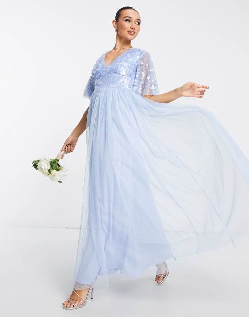 Light blue hotsell sequin bridesmaid dress