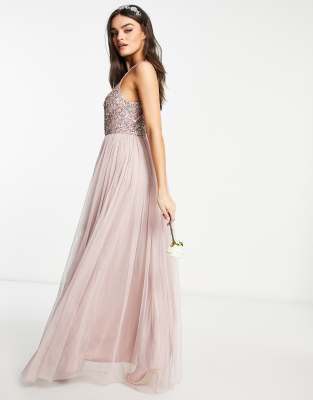 maya halterneck delicate sequin maxi dress