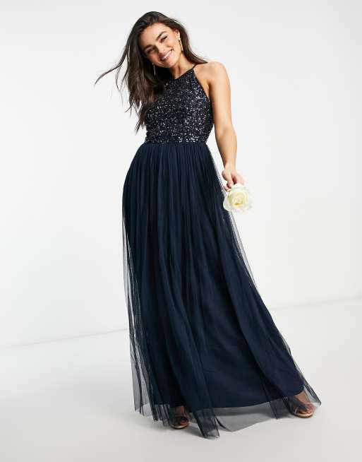 Maya bridesmaid best sale halter neck