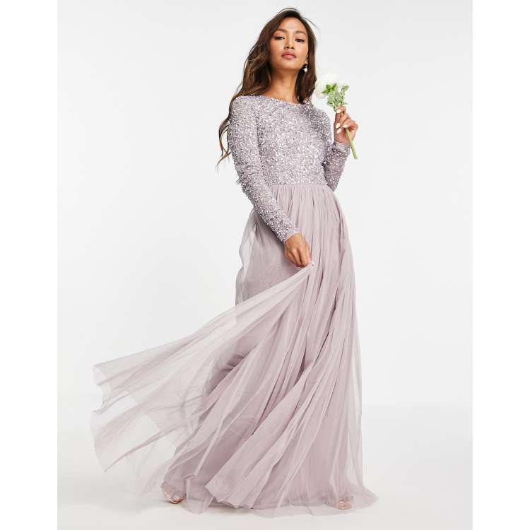 Maya Deluxe PREMIUM LONG SLEEVE MAXI DRESS - Occasion wear - lilac  multi/lilac - Zalando.de