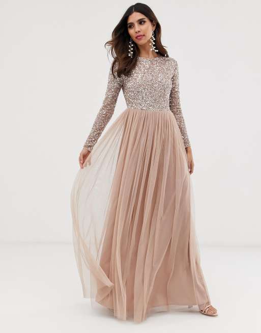 Asos taupe hotsell bridesmaid dress