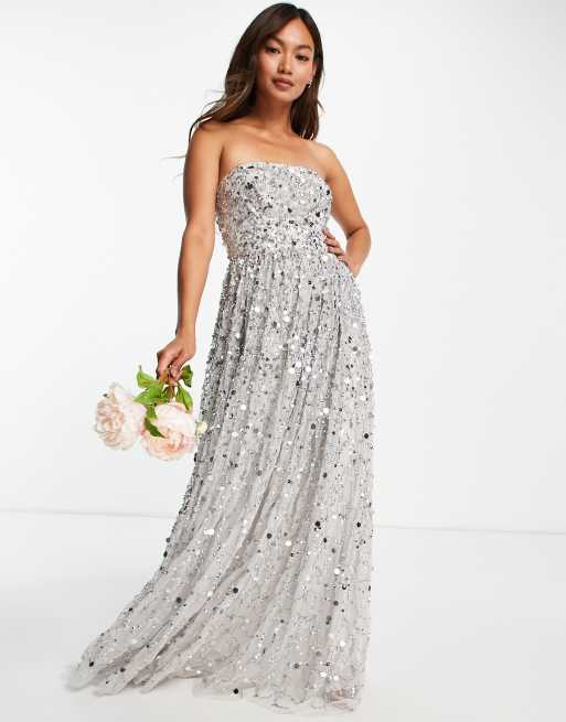 Sequin maxi 2025 bridesmaid dress