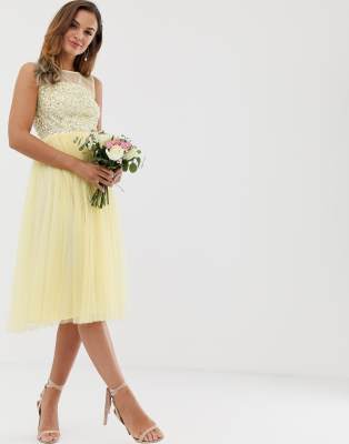 asos lemon bridesmaid dress