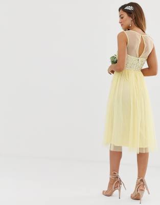 asos lemon bridesmaid dress