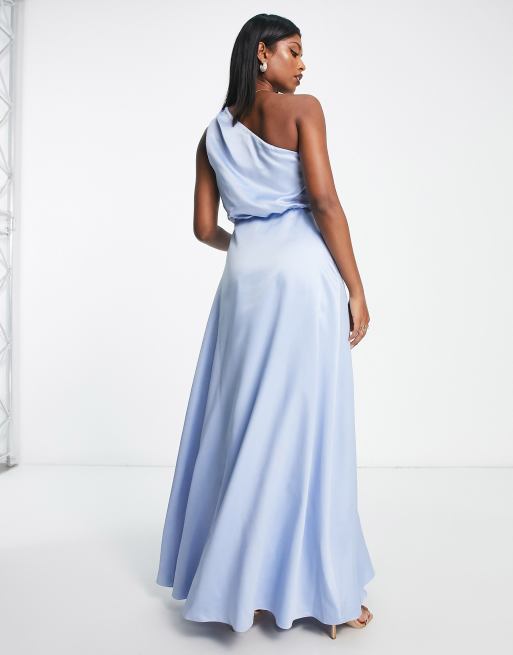 Blue one shop shoulder maxi dress