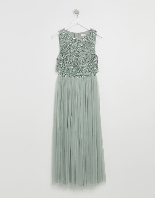 Sleeveless Sequin Maxi Dress