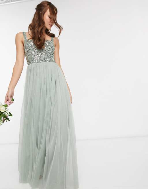 Green lily outlet bridesmaid dress