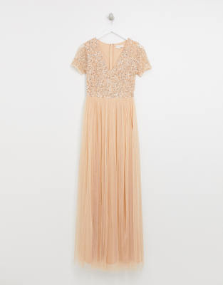 asos peach maxi dress
