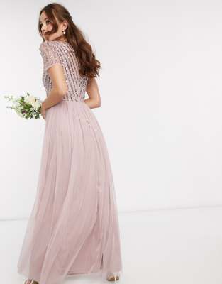 delicate sequin maxi dress