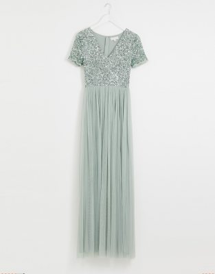 asos sage green bridesmaid dress