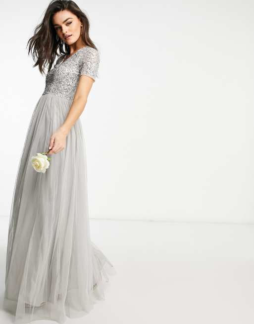 Maya sequin 2025 dress grey