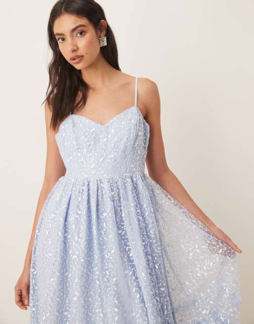 Maya Cami midaxi dress in light blue, 3 of 4