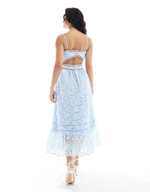 Maya Cami midi dress in light blue, 4 of 4