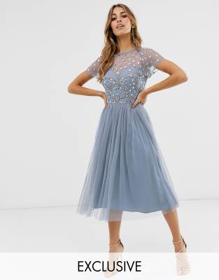 Blue midi prom store dress