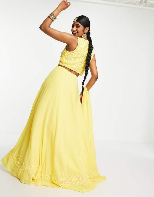 Sequin maxi shop skirt yellow