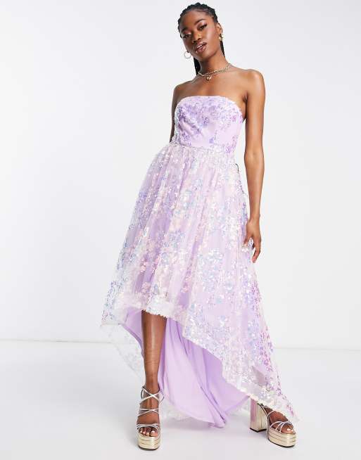 Purple high best sale low dress