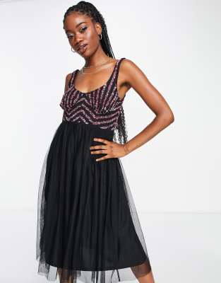 Maya tulle midi outlet dress