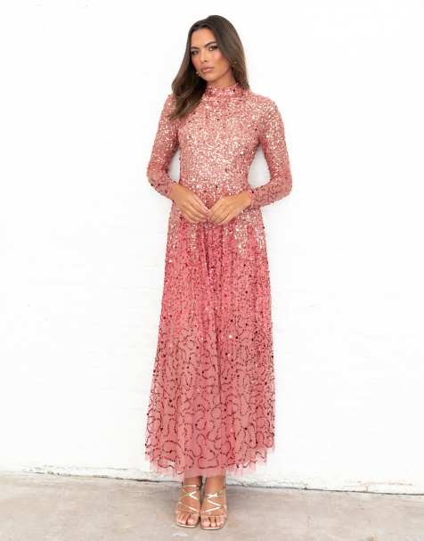 Maya Embellished high neck maxi dress in multi - view 1