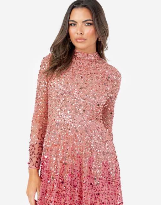 Maya Embellished high neck maxi dress in multi, 3 of 4