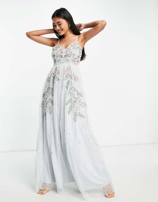 Maya embellished maxi dress in ice blue