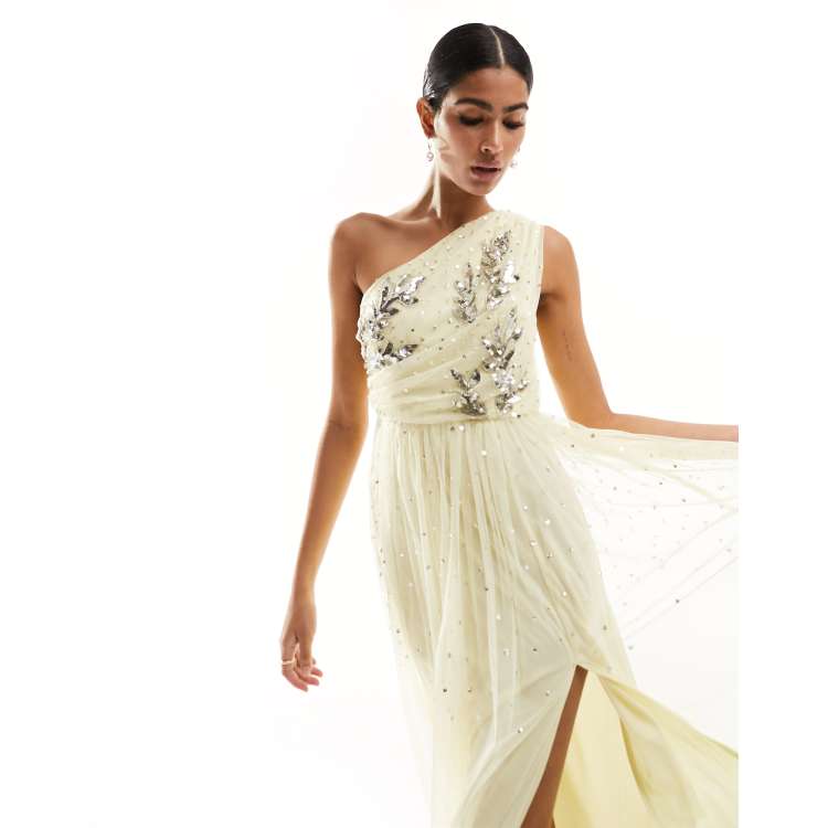 Maya shops placement embellished maxi dress