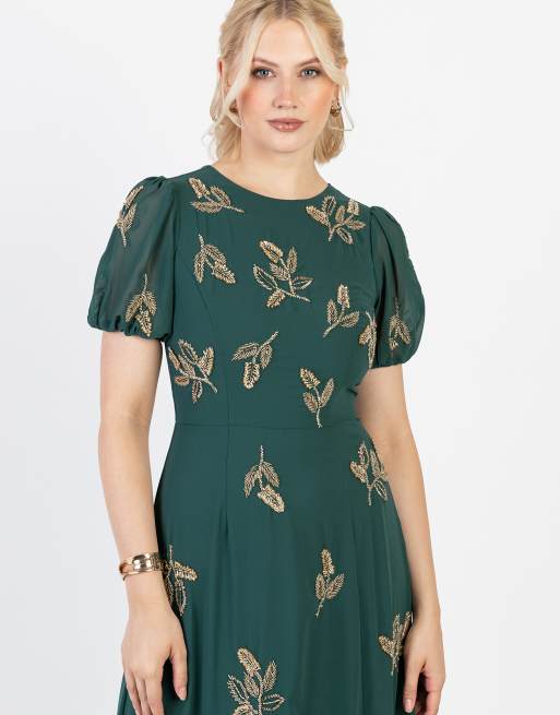 sachin and babi light blue dress Halter Neck Short Emerald Green Lace Prom Dresses, Short Green Lace Gr –  jbydress main image 1