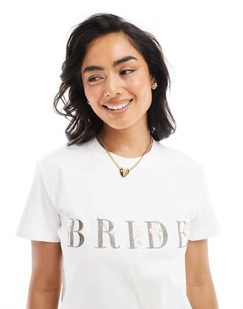 Maya Embroidered 'bride' t-shirt in white