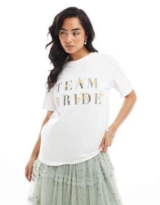 Maya Embroidered ‘team bride’ t-shirt in white