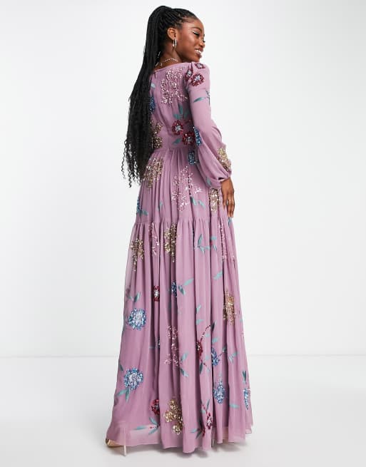 Maya placement embellished outlet maxi dress