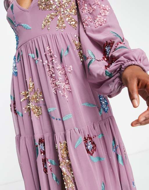 Maya crossback cage embellished maxi outlet dress