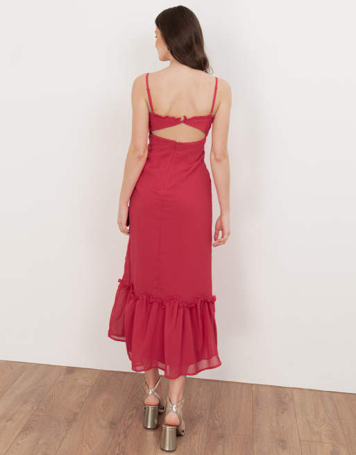 Maya Floral embroidered cami maxi dress in hot pink, 2 of 4