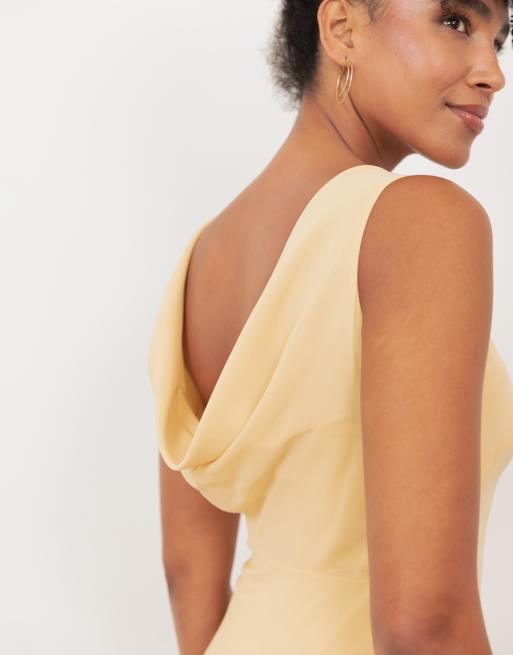 Maya Floral embroidery cowl back maxi dress in buttercream, 4 of 4