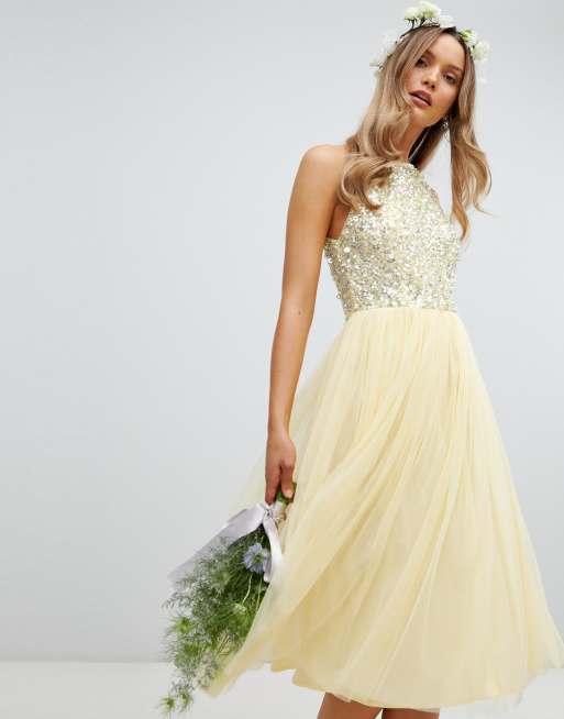 Asos lemon clearance bridesmaid dress