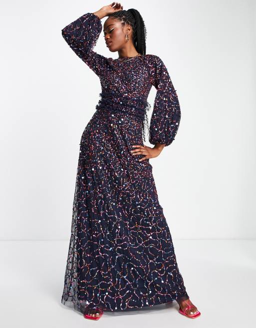 Asos long sleeve hot sale evening dress