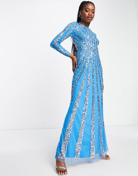 Lace & Beads Plus Exclusive corset embellished maxi dress in