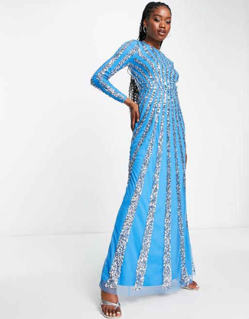 Maya long 2025 sleeve maxi dress