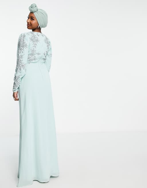 Aqua blue clearance maxi dress