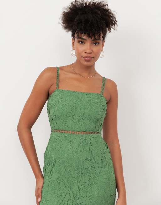 Maya Lace cami midi dress in green, 4 of 4