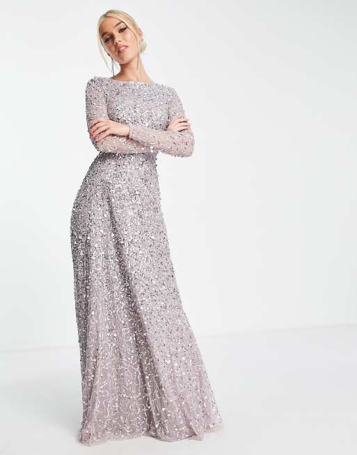 Lilac grey 2025 maxi dress