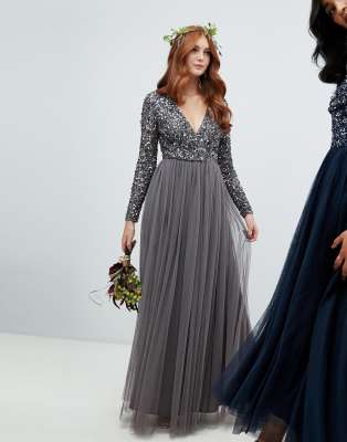 maya long sleeved maxi dress