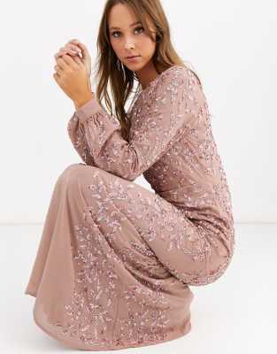 maxikleid mauve